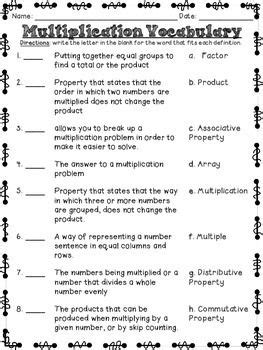 Multiplication Vocabulary Freebie!!! | Vocabulary, Vocabulary ...