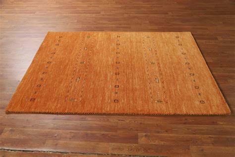 Foundry Select Handmade Orange Rust Gabbeh Oriental Rug 4x6 Wayfair