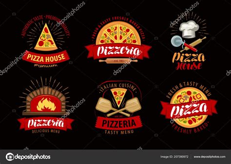 Pizza Logotipo O Etiqueta De Pizzer A Elementos Para El Dise O De