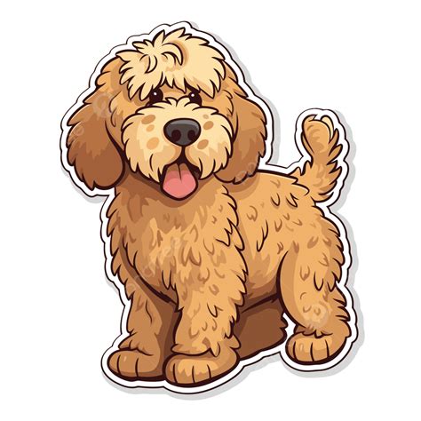 Goldendoodle 강아지 스티커 일러스트 클립 아트 벡터 스티커 일러스트 벡터 일러스트 강아지 일러스트 PNG