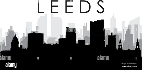 Cityscape Skyline Panorama Of Leeds United Kingdom Stock Vector Image