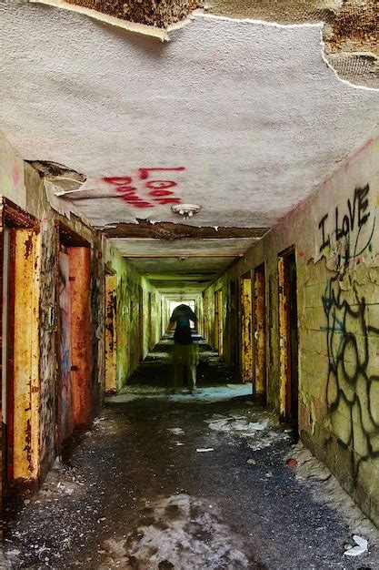 Premium Photo Eerie Abandoned Tuberculosis Hospital Corridor With