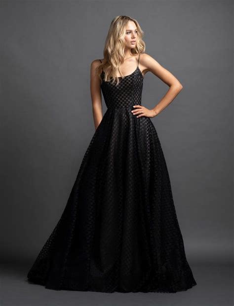 Style Irving Hayley Paige Red Carpet Gown Black Gingham Net Ball Gown