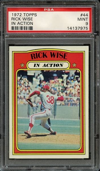 Lot Detail 1972 TOPPS 44 RICK WISE IN ACTION PSA MINT 9