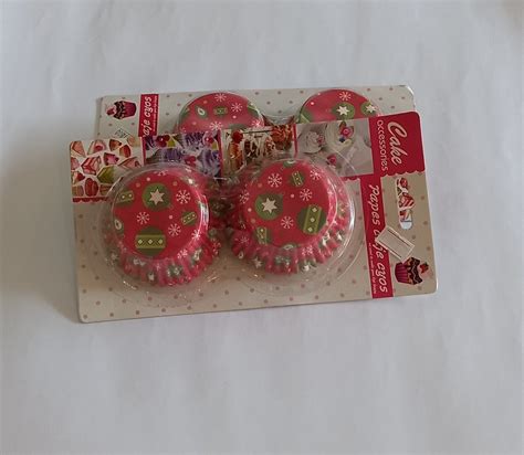 Capsula Muffins Cupcake N Dise O Navidad Roja Unidades