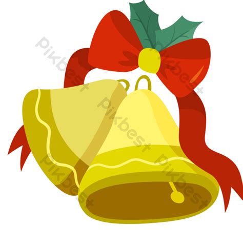 Christmas Golden Bell Icon Cartoon Holiday Decoration Png Images Png