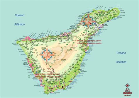 Tenerife Mapa Vectorial Illustrator Eps Orografía Bc Maps Mapa