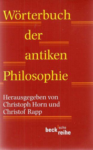 W Rterbuch Der Antiken Philosophie Abebooks