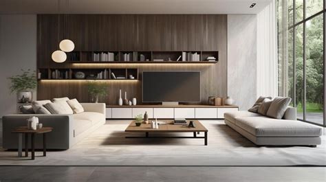 Premium AI Image | Rendered layout of a modern living room