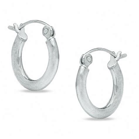 Sterling Silver 12mm Polished Hoop Earrings Piercing Pagoda