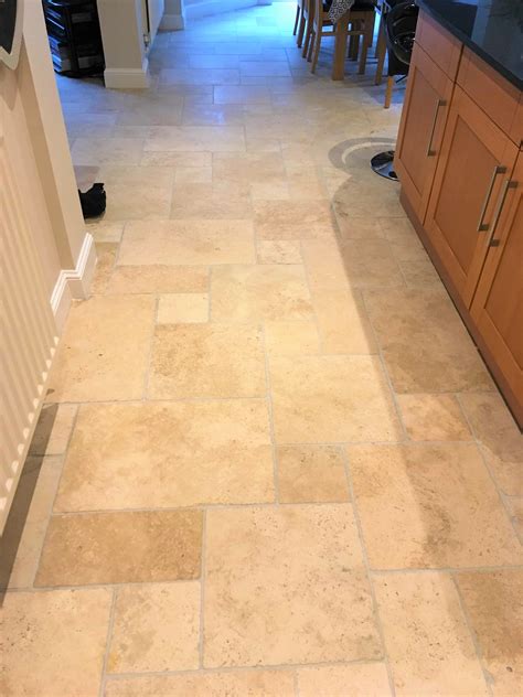 Deep Cleaning And Sealing Travertine Flooring In Sunbury On Thames