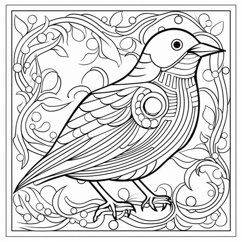 Bird Inspired Mandala Coloring Sheet - Coloring Page