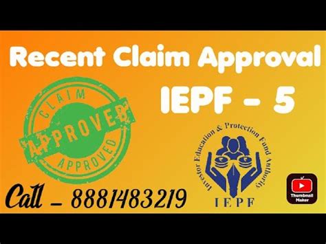 Recent Claim Approvals From Iepf Authority Iepf Form Claim Youtube