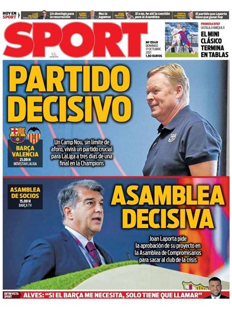 La Portada Del Diario Sport 17 10 2021