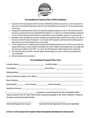 Fillable Online Tax Installment Payment Plan TIPP Enrollment Fax