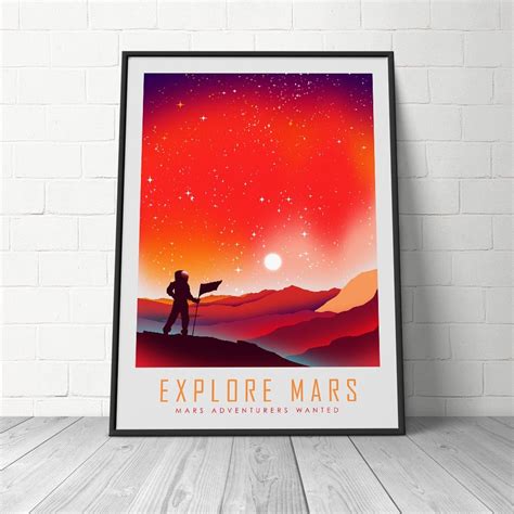 Explore Mars Space Travel Posters Tourism Poster Space Tourism