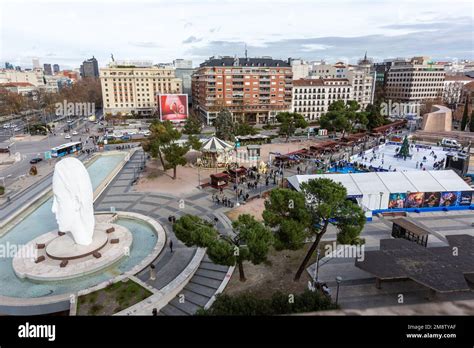 Julia White Marble Sculpture By Jaume Plensa In Plaza Colon Madrid