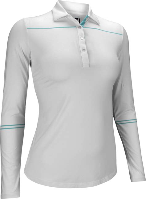 Footjoy Womens Sun Protection Long Sleeve Golf Shirts In White With