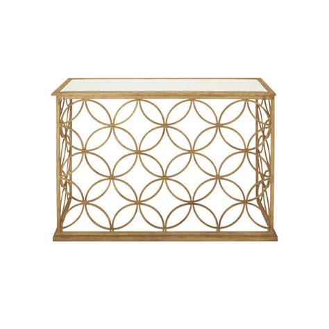 Litton Lane In Gold Extra Large Rectangle Metal Geometric Console