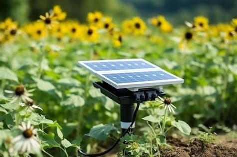 Premium Ai Image Smart Farming With Iot Solar Cell Water Pump And