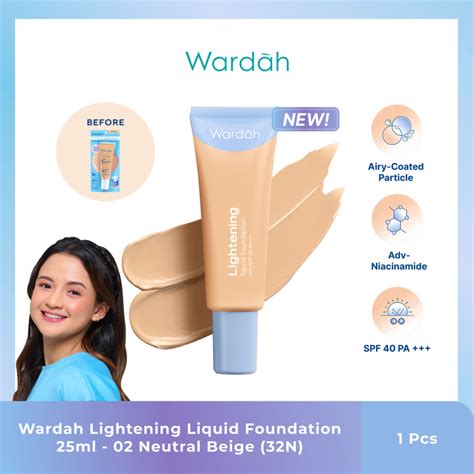 Jual Wardah Lightening Liquid Foundation Alas Bedak Mencerahkan Dan