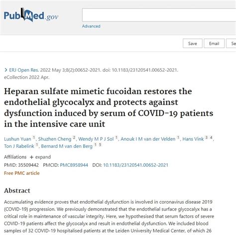 Heparan Sulfate Mimetic Fucoidan Restores The Endothelial Glycocalyx