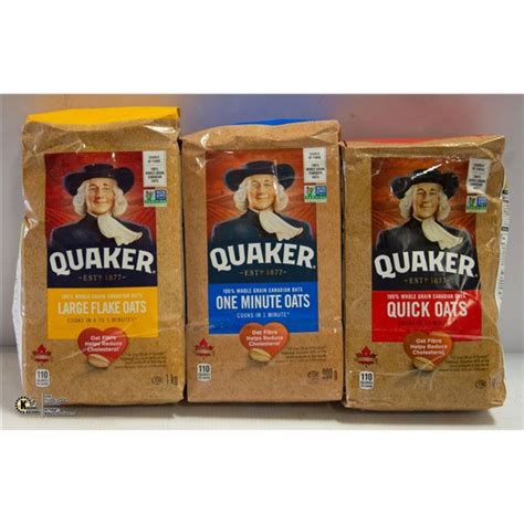 3 Bags Of Quaker Oats Large Flake Oats One Minute