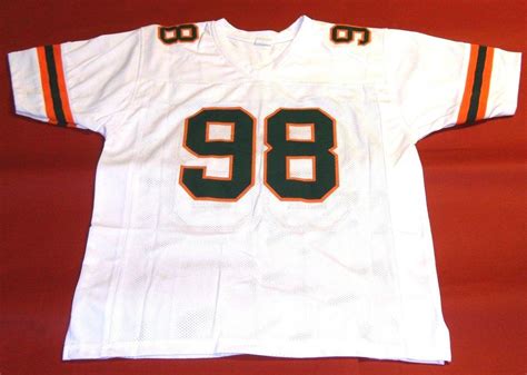 JEROME BROWN CUSTOM UNIVERSITY OF MIAMI HURRICANES WHITE JERSEY THE U