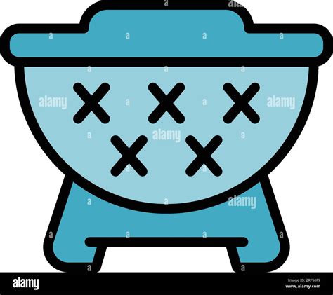 Steel Sieve Icon Outline Vector Cooking Colander Kitchen Utensil