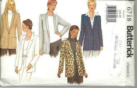 Butterick Sewing Pattern Misses Women S Blazer Jacket Size