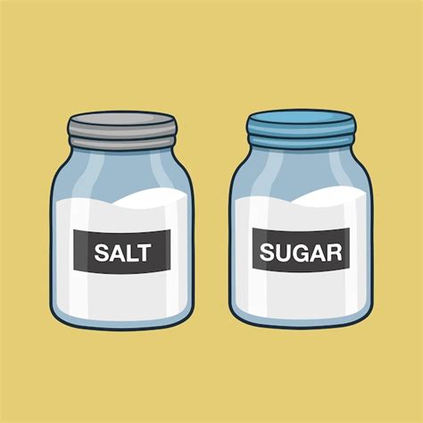 Premium Vector Salt And Sugar In The Jar Vector Illustration Design