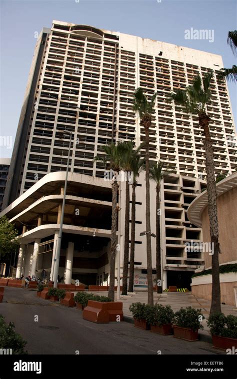 Bombed out Holiday Inn, Beirut, Lebanon Stock Photo - Alamy