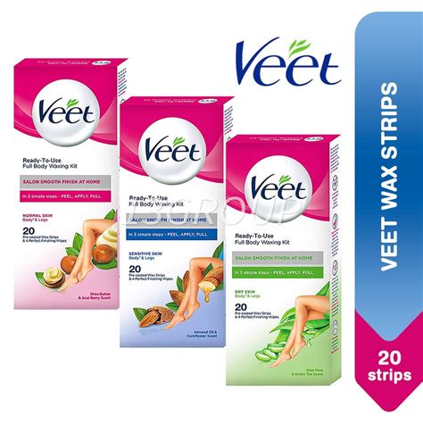 Veet Hair Removal Wax Strips Normal Sensitive Skin 20s Shopee Singapore