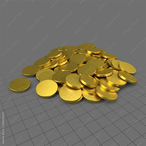 Pile of gold coins Stock 3D asset | Adobe Stock