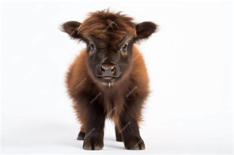 Premium AI Image | a baby bison standing in front of a white background