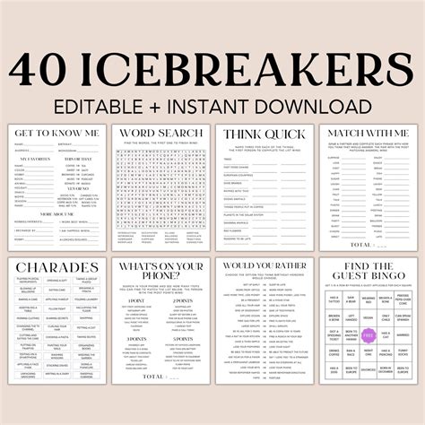 Editable Icebreaker Games, Work Party Games, Office Party Games ...