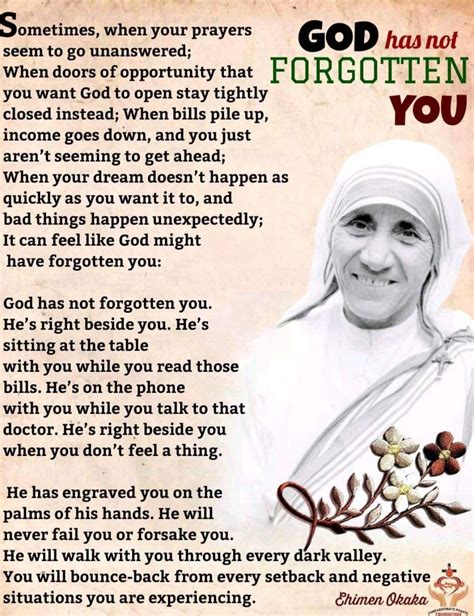 God Prayer Daily Prayer Inspirational Readings Mother Teresa Quotes