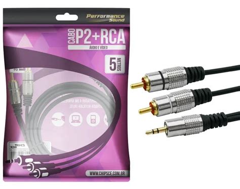 Cabo P Rca Fitz P Estereo X Rca Macho Plug Metal M