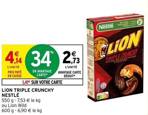 Promo LION TRIPLE CRUNCHY NESTLÉ chez Intermarché Hyper