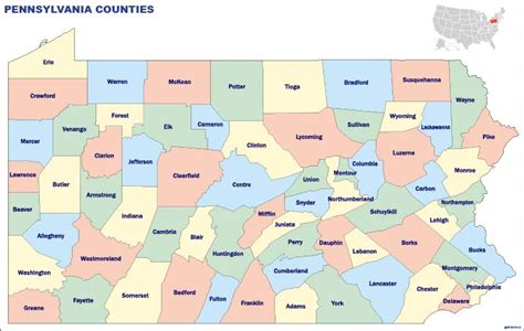 Pennsylvania counties | Vector World Maps