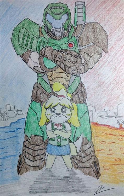 Doom Slayer And Isabelle By Dcd10unite On Deviantart