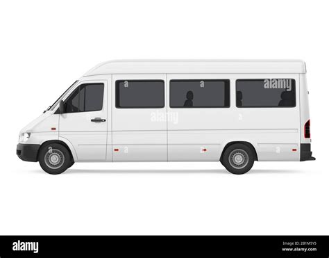 White Minibus Isolated Stock Photo Alamy