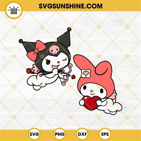 My Melody And Kuromi Bundle Svg My Melody Heart Svg Kuromi Cupid Svg