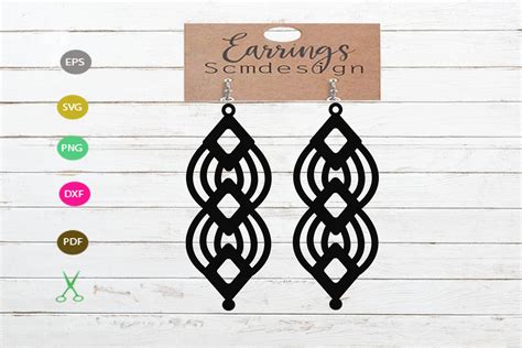 Earrings Svg Cut File Earrings Silhouette Earrings Design By