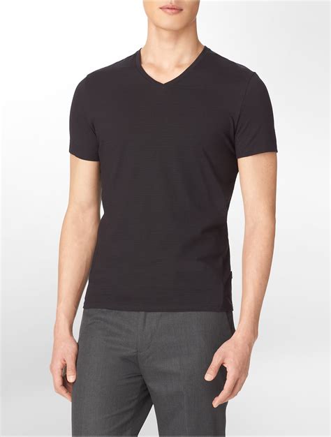 Calvin Klein Slim Fit V Neck T Shirts In Black Calvin Klein Slim