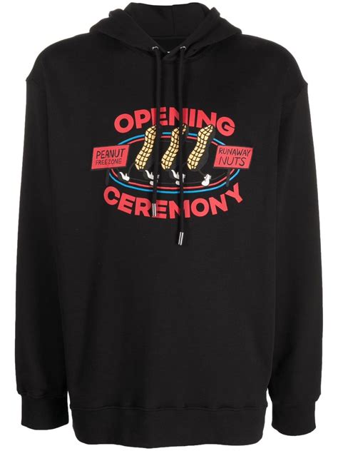 Opening Ceremony Graphic Print Hoodie Black Farfetch Uk