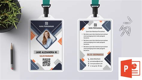 Cara Membuat Id Card Dengan Mudah Dan Menarik Di Powerpoint Id Card