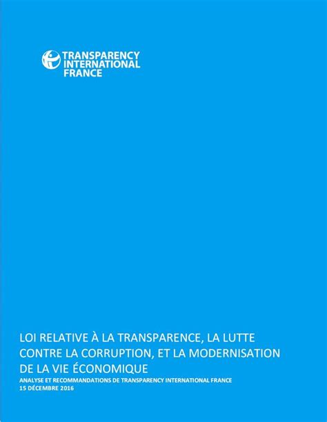 Pdf Loi Relative La Transparence La Lutte Contre La Loi