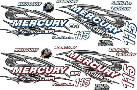 Mercury Four Stroke Chrome Style Outboard Decal Set Kit 60 150 Hp