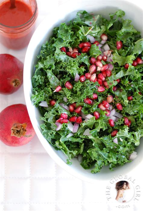 Raw Kale And Pomegranate Salad The Global Girl